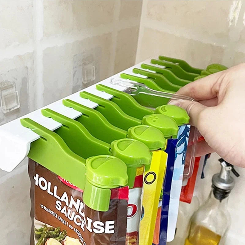 Wall-Mounted Hanging Seasoning Bag Organizer – 6/10 Grid Spice Rack