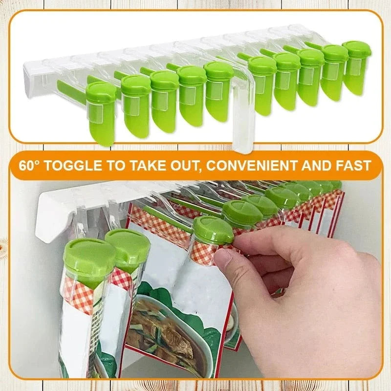 Wall-Mounted Hanging Seasoning Bag Organizer – 6/10 Grid Spice Rack