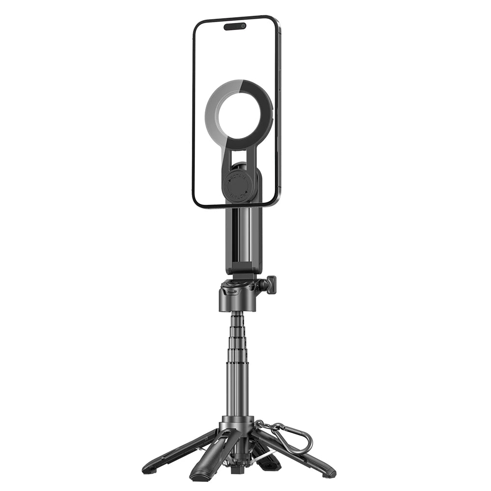 Magnetic Wireless Tripod with Grip and Selfie Stick for Smartphones